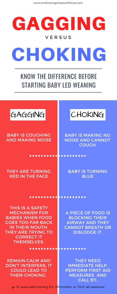 baby led weaning gagging vs choking