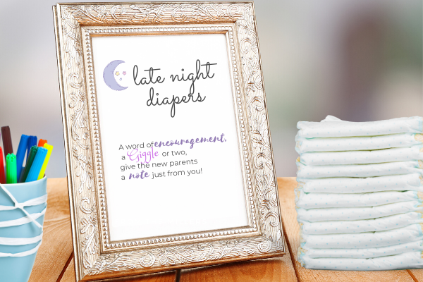 late night diaper, write a message to new parents