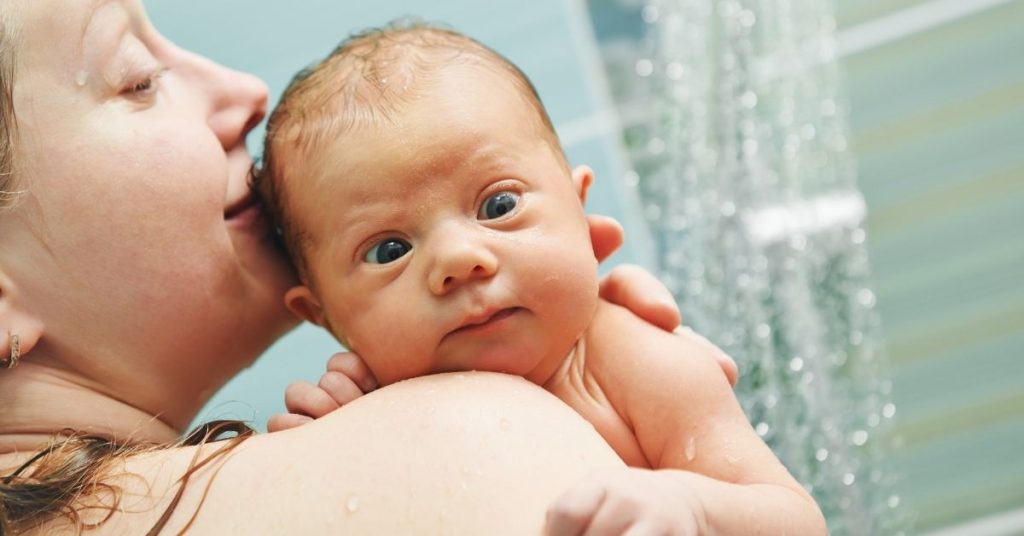 showering with a newborn