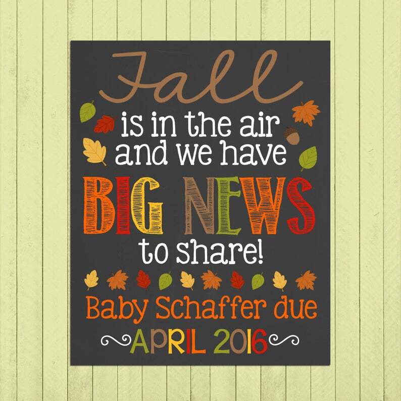 pregnancy announcement for fall