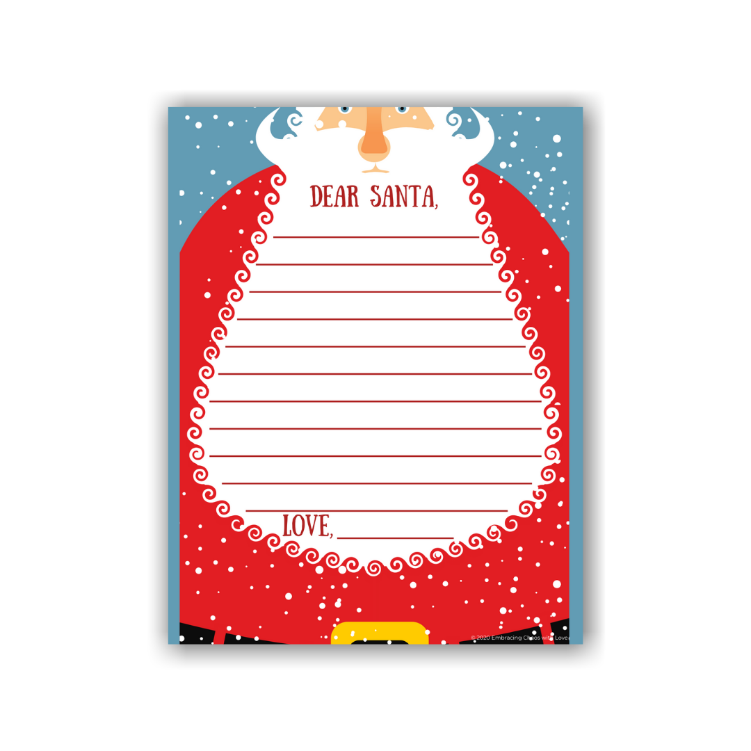 12 Printable Letter to Santa Templates Embracing Chaos with Love