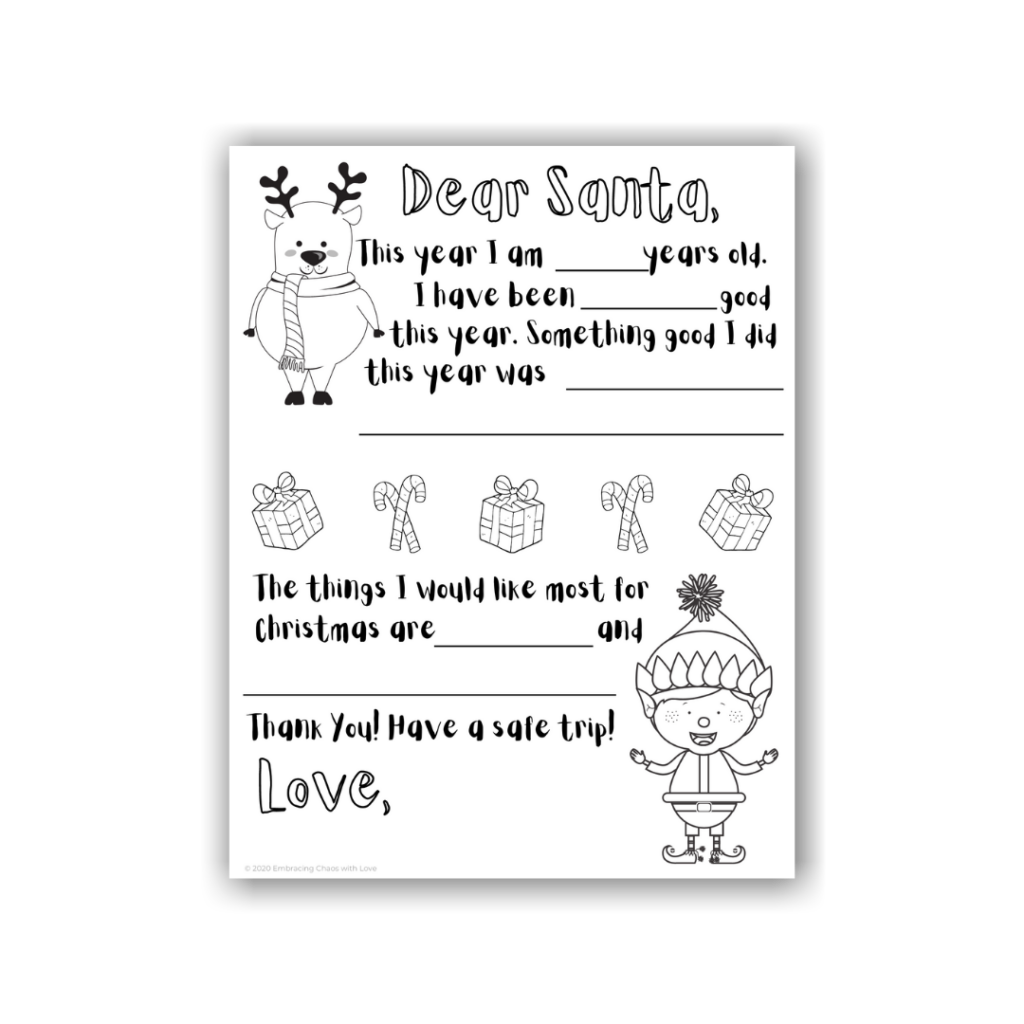 Printable Coloring Letter To Santa Template Printable Word Searches