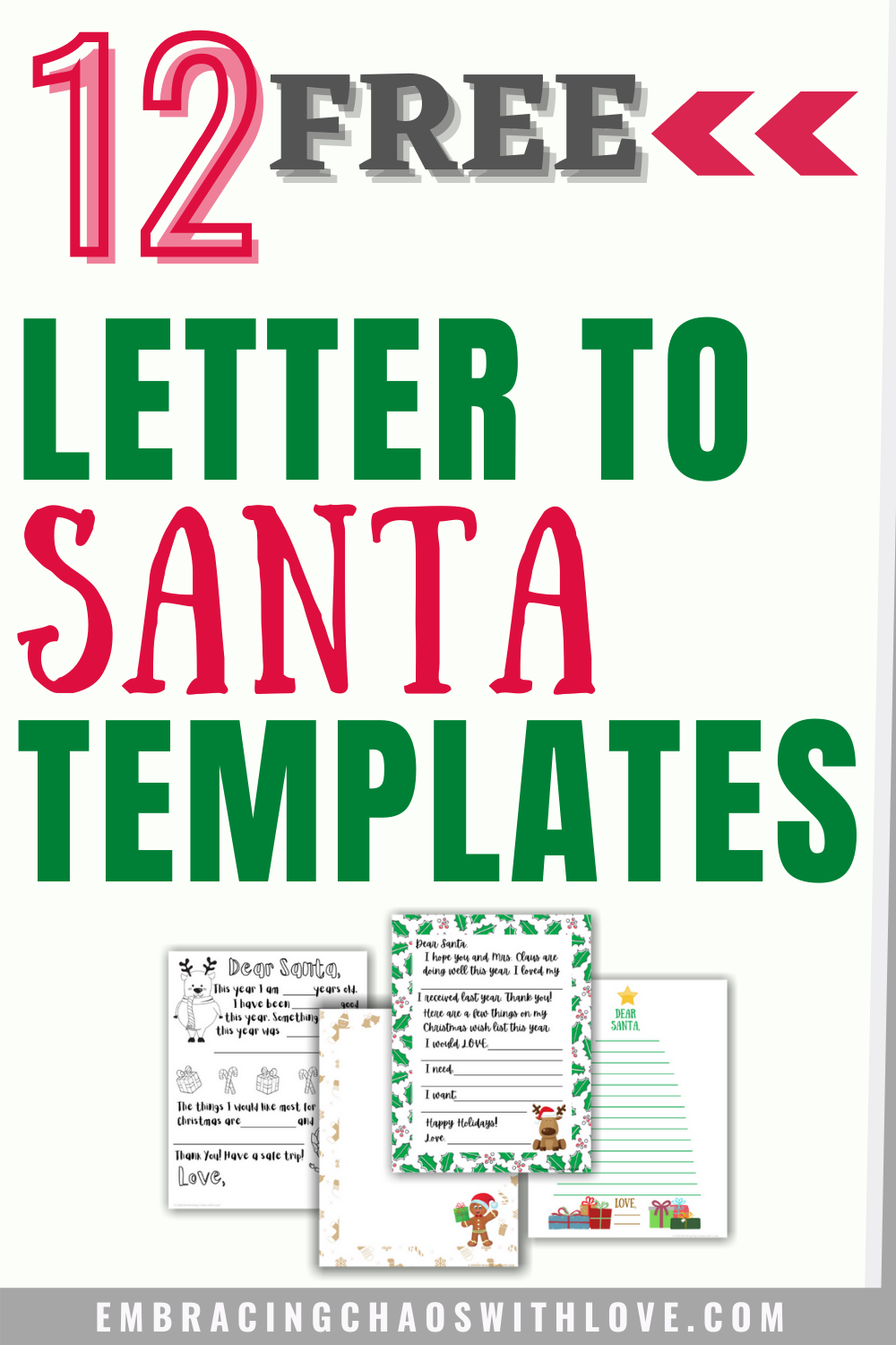 12 Free Printable Letter To Santa Templates for Kids