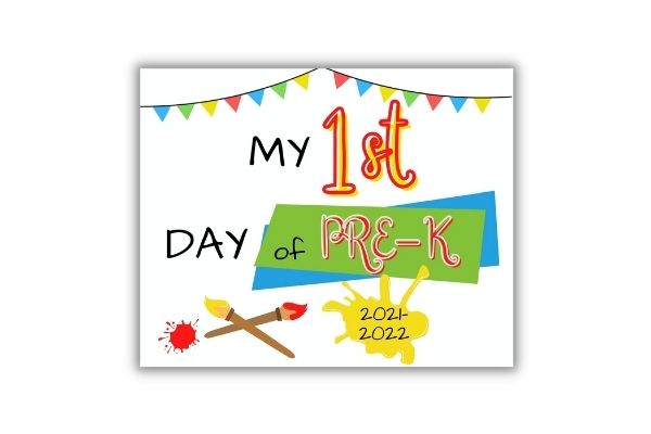first day of pre-k sign
