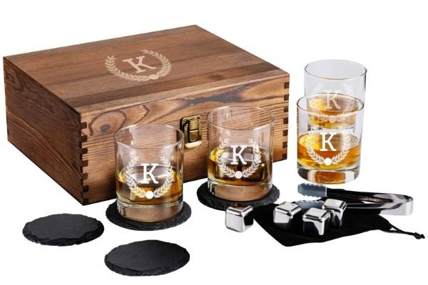 whiskey glass set for new dad