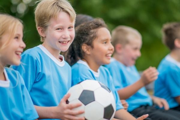 kids playing soccer 