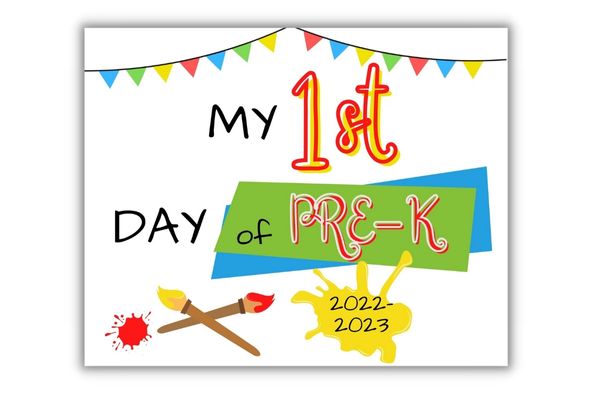 printable school sign for first day of prep